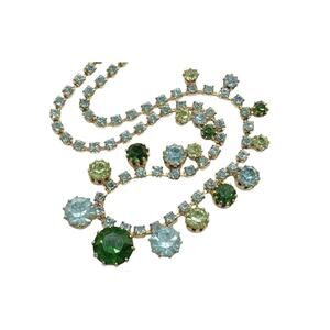 Vintage Karu Arke Uranium Glass Choker Necklace, 16" L